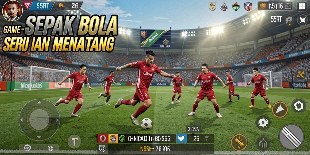 Tangkapan layar gameplay <strong>55RT</strong> menunjukkan aksi seru di lapangan.