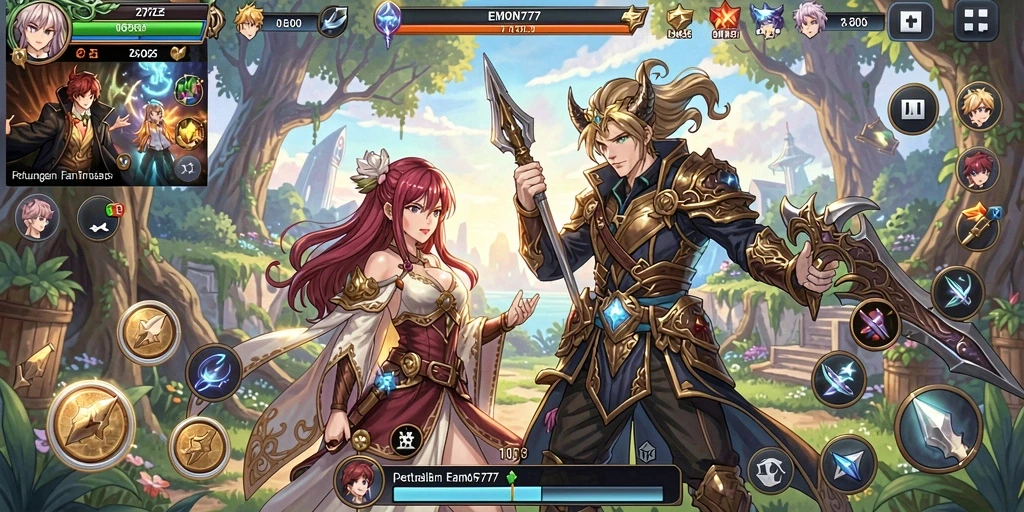 Tampilan gameplay EMON777 yang menarik dan penuh warna.