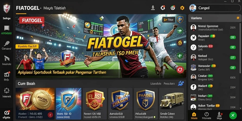 Tampilan utama FIATOGEL saat pengguna melakukan taruhan olahraga.