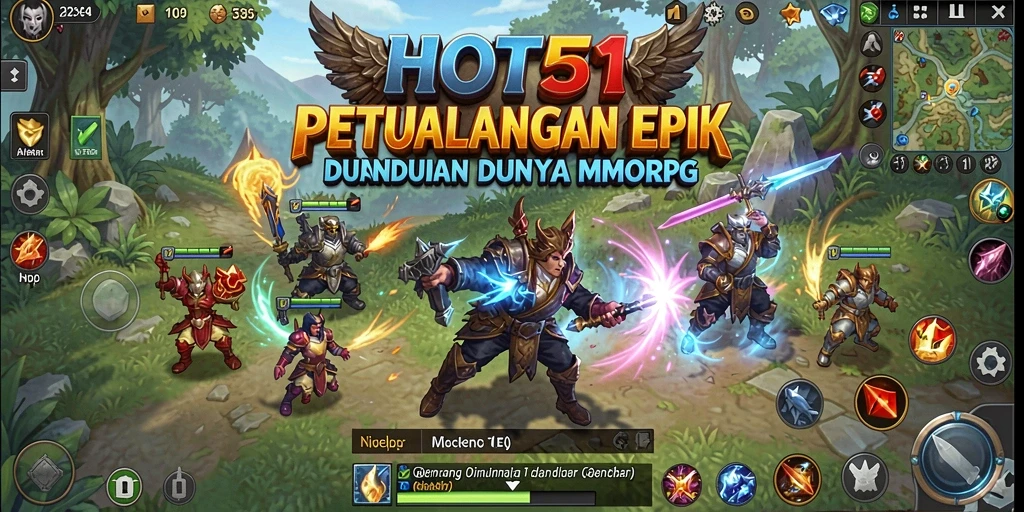 Screenshot gameplay HOT51 yang menampilkan dunia MMORPG yang imersif.