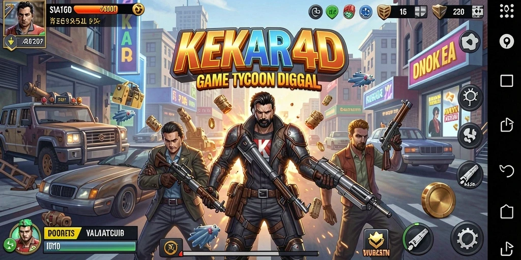 Screenshot gameplay <strong>KEKAR4D</strong> menampilkan manajemen bisnis yang seru.