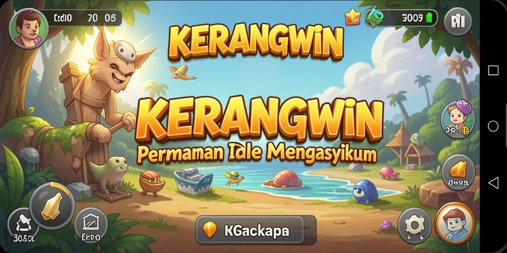 Tampilan gameplay KERANGWIN yang memikat dan santai.
