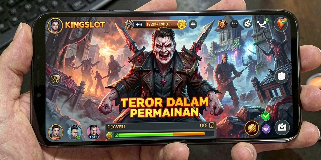 Gameplay KINGSLOT yang menyeramkan dan menegangkan.
