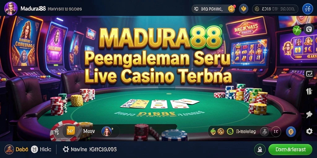 Tampilan gameplay seru dari MADURA88 dengan dealer langsung dan permainan interaktif.