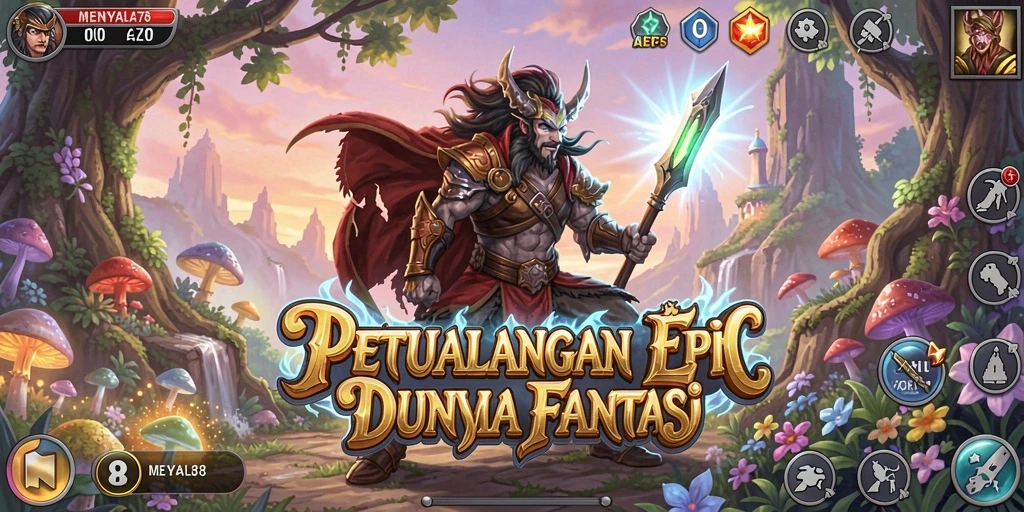 Tangkapan layar MENYALA78 menampilkan aksi seru dalam pertempuran RPG.