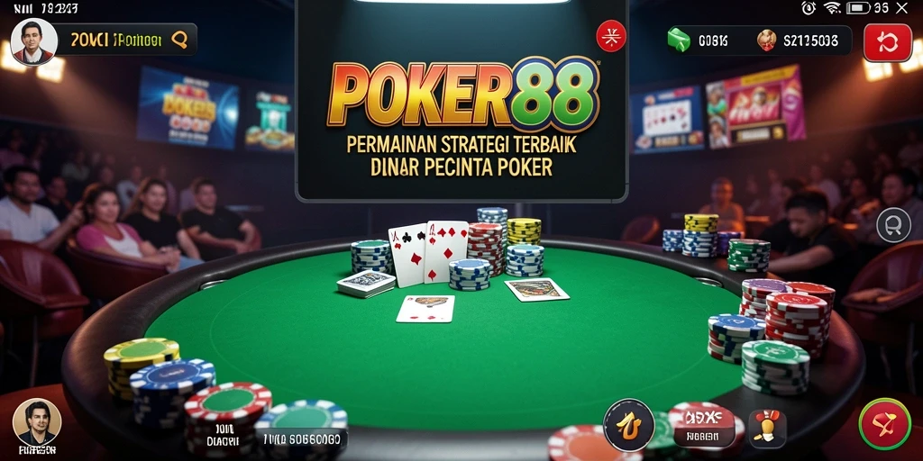 Tampilan gameplay POKER88 yang mendebarkan dan penuh strategi.