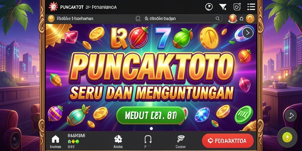 Screenshot utama PUNCAKTOTO menampilkan grafis gameplay yang menarik.
