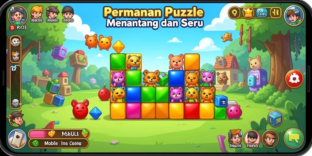 Screenshot gameplay RK55 yang menunjukkan tantangan Puzzle menarik.