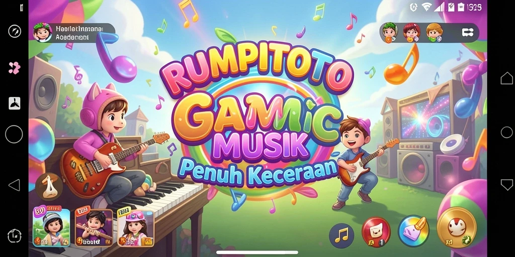 Tampilan gameplay RUMPITOTO yang penuh warna dan dinamis.
