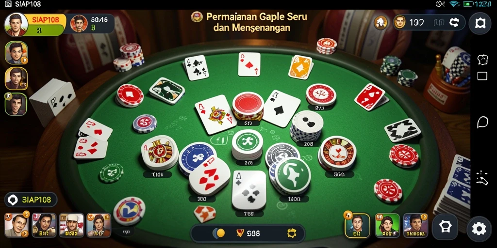 Tampilan menarik dari gameplay Gaple SIAP108 yang seru.