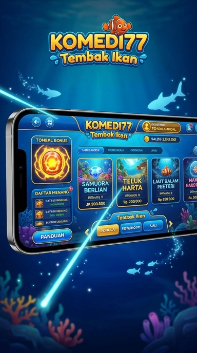 Tampilan antarmuka utama komedi77 yang sederhana.